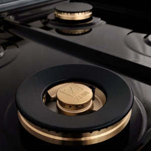 ZLINE - Autograph Edition 48 in. 6.0 cu. ft. Legacy Dual Fuel Range with 7 Burner Gas Cooktop and 2 Electric Ovens in Stainless Steel with White Matte Doors and Polished Gold Accents