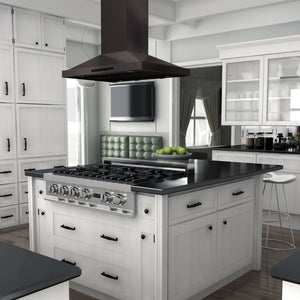 ZLINE - 42" Convertible Vent Island Mount Range Hood in Black Stainless Steel (BSGL2iN-42)