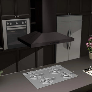 ZLINE - 42" Convertible Vent Island Mount Range Hood in Black Stainless Steel (BSGL2iN-42)