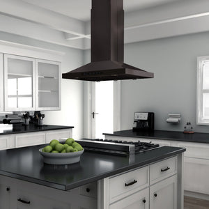ZLINE - 42" Convertible Vent Island Mount Range Hood in Black Stainless Steel (BSGL2iN-42)