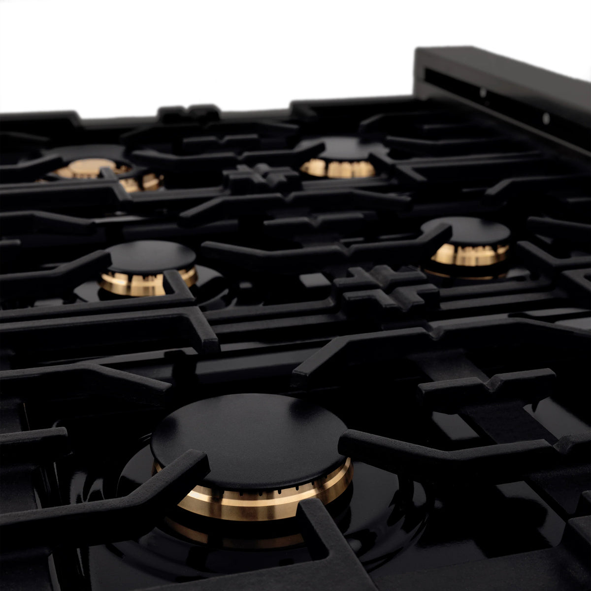 ZLINE - 36&quot; Porcelain Gas Stovetop in Black Stainless Steel with 6 Gas Stainless Steel Burners (RTB-36)