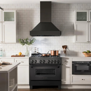 ZLINE - 48" Ducted Vent Black Stainless Steel Wall Mount Range Hood (BS655N-48)