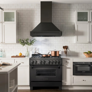 ZLINE - 36" Black Stainless Steel Range Hood with Black Stainless Steel Handle (BS655-36-BS)