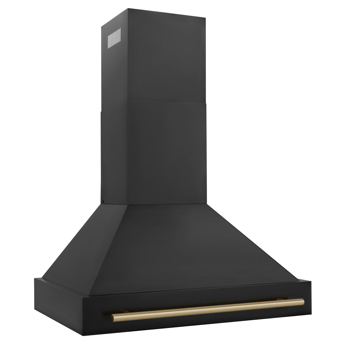 ZLINE - 36&quot; Black Stainless Steel Range Hood with Champagne Bronze Handle (BS655-36-CB)