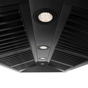 ZLINE - 48" Autograph Edition Kitchen Package with Black Stainless Steel Dual Fuel Range and Range Hood with Champagne Bronze Accents