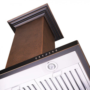 ZLINE - 36" Designer Series Hand Hammered Copper Convertible Vent Island Mount Range Hood (8GL2Hi-36)