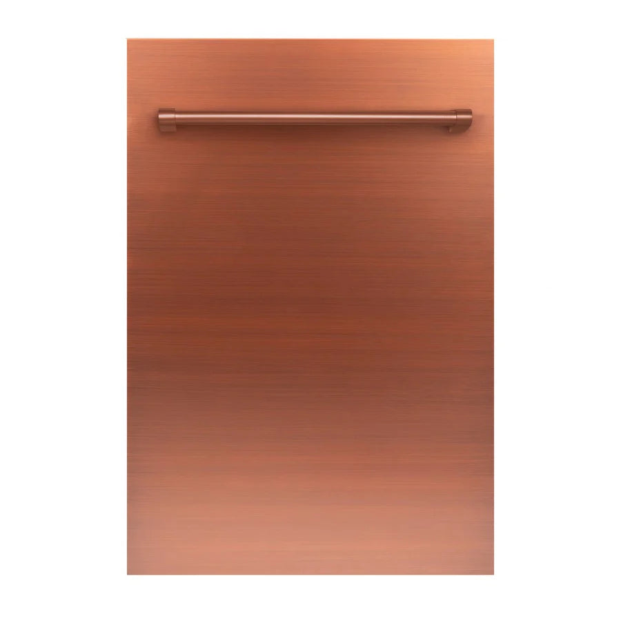 ZLINE 18 in. Compact Copper Top Control Dishwasher with Stainless Steel Tub and Traditional Style Handle, 52dBa
