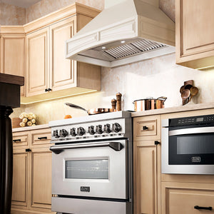 ZLINE - 30" Convertible Vent Wooden Wall Mount Range Hood in Cottage White (321TT-30)