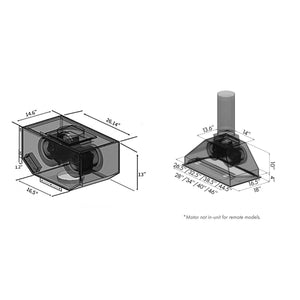ZLINE - 46" Ducted Remote Blower Range Hood Insert in Stainless Steel (698-RD-46)
