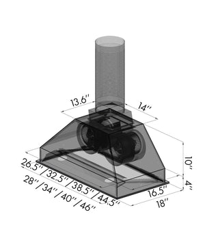 ZLINE - 46" Ducted Remote Blower Range Hood Insert in Stainless Steel (698-RD-46)