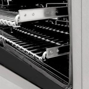 ZLINE - 24 in. 2.8 cu. ft. Legacy Dual Fuel Range with Gas Cooktop and Electric Convection Oven in Satin Stainless Steel with 4 Brass Burners