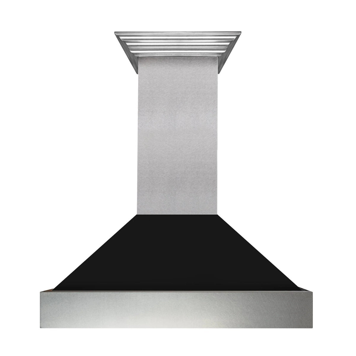 ZLINE - 30 in. Ducted Satin Stainless Steel Wall Mount Range Hood with Black Matte Shell (8654BLM-30)