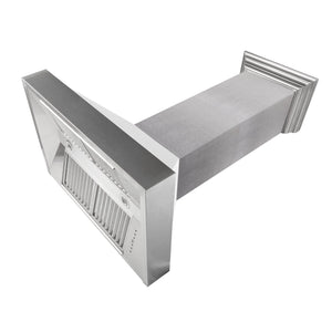 ZLINE - 36 in. Kitchen Package with Satin Stainless Steel Dual Fuel Range with White Matte Door and Convertible Vent Range Hood