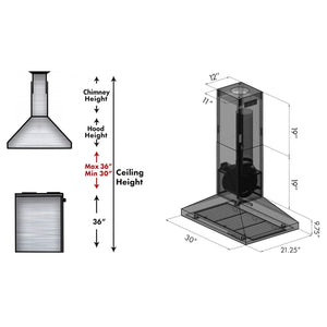 ZLINE - 48" Convertible Island Mount Range Hood in Stainless Steel (KL3i-48)