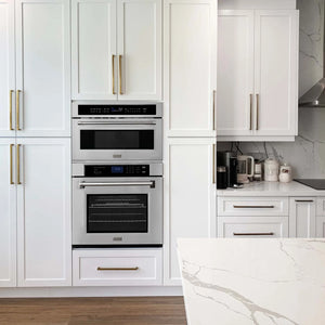 ZLINE - Stainless Steel 30" Built-in Convection Microwave Oven and 30" Single Wall Oven with Self Clean