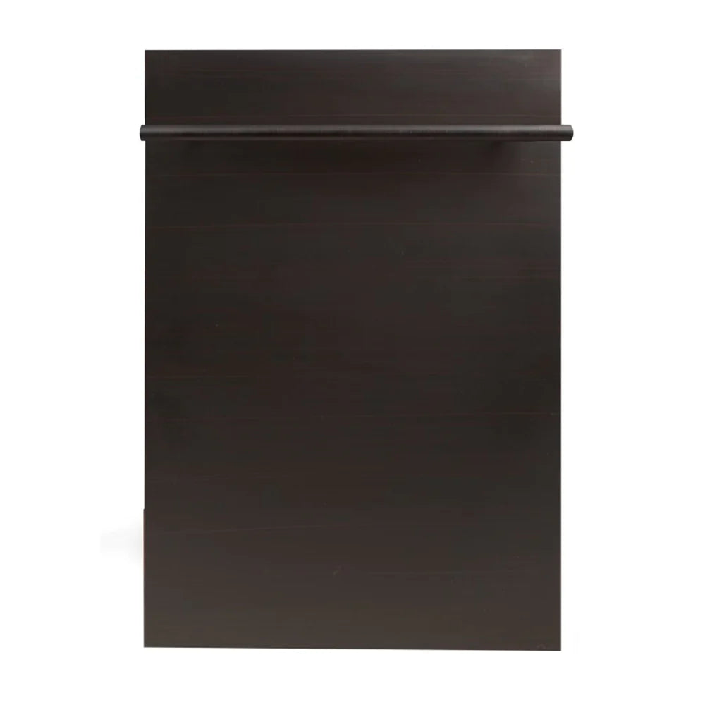 ZLINE 18 in. Compact Oil-Rubbed Bronze Top Control Dishwasher with Stainless Steel Tub and Modern Style Handle, 52dBa