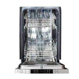 ZLINE 18 in. Compact Black Matte Top Control Dishwasher with Stainless Steel Tub and Traditional Style Handle, 52dBa