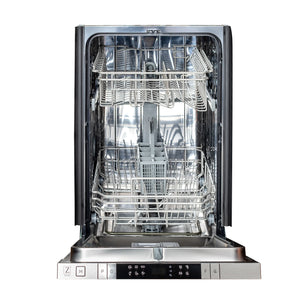 ZLINE 18 in. Compact Blue Gloss Top Control Dishwasher with Stainless Steel Tub and Traditional Style Handle, 52dBa