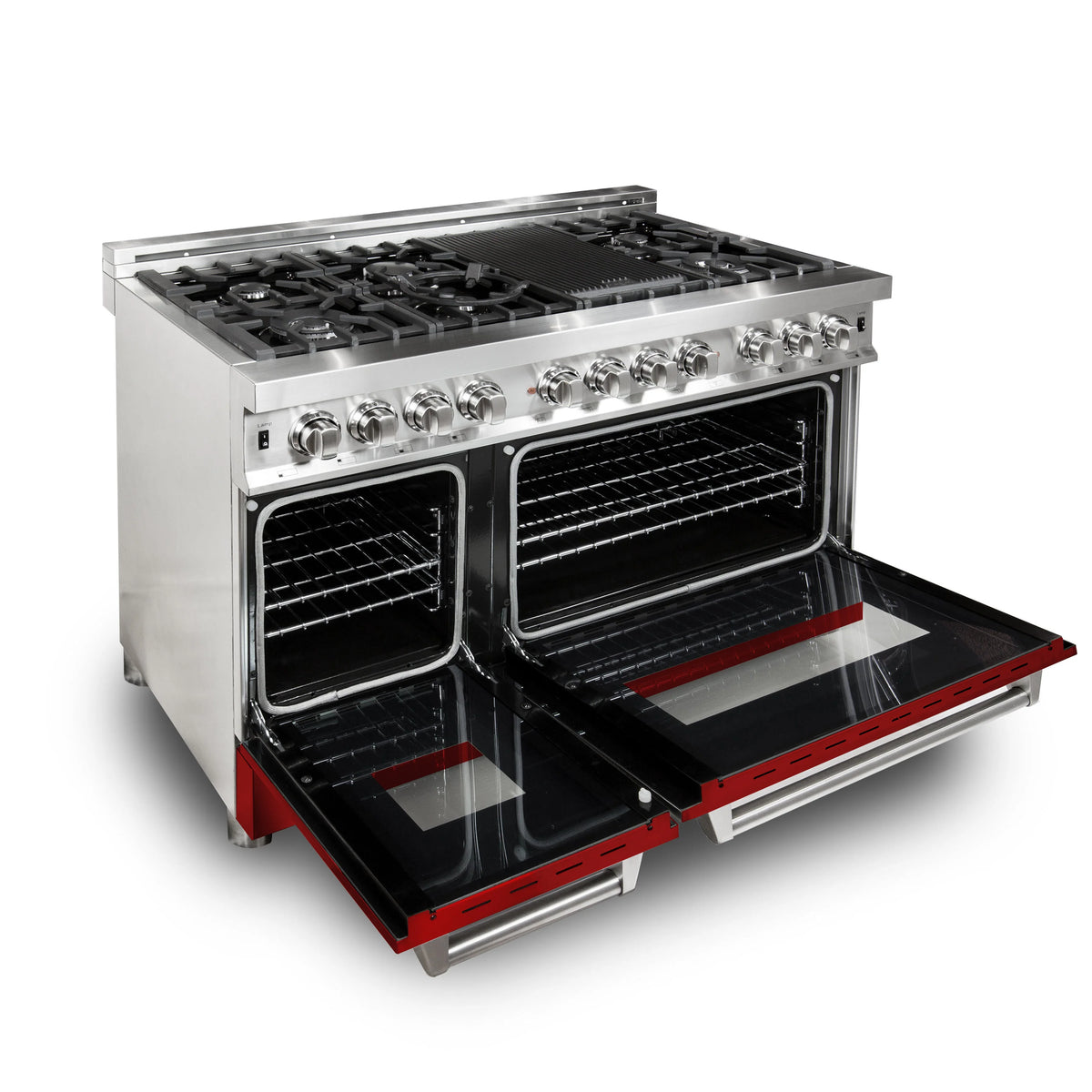 ZLINE - 48&quot; Professional Dual Fuel Range in Stainless Steel with Color Door Options (RA48)