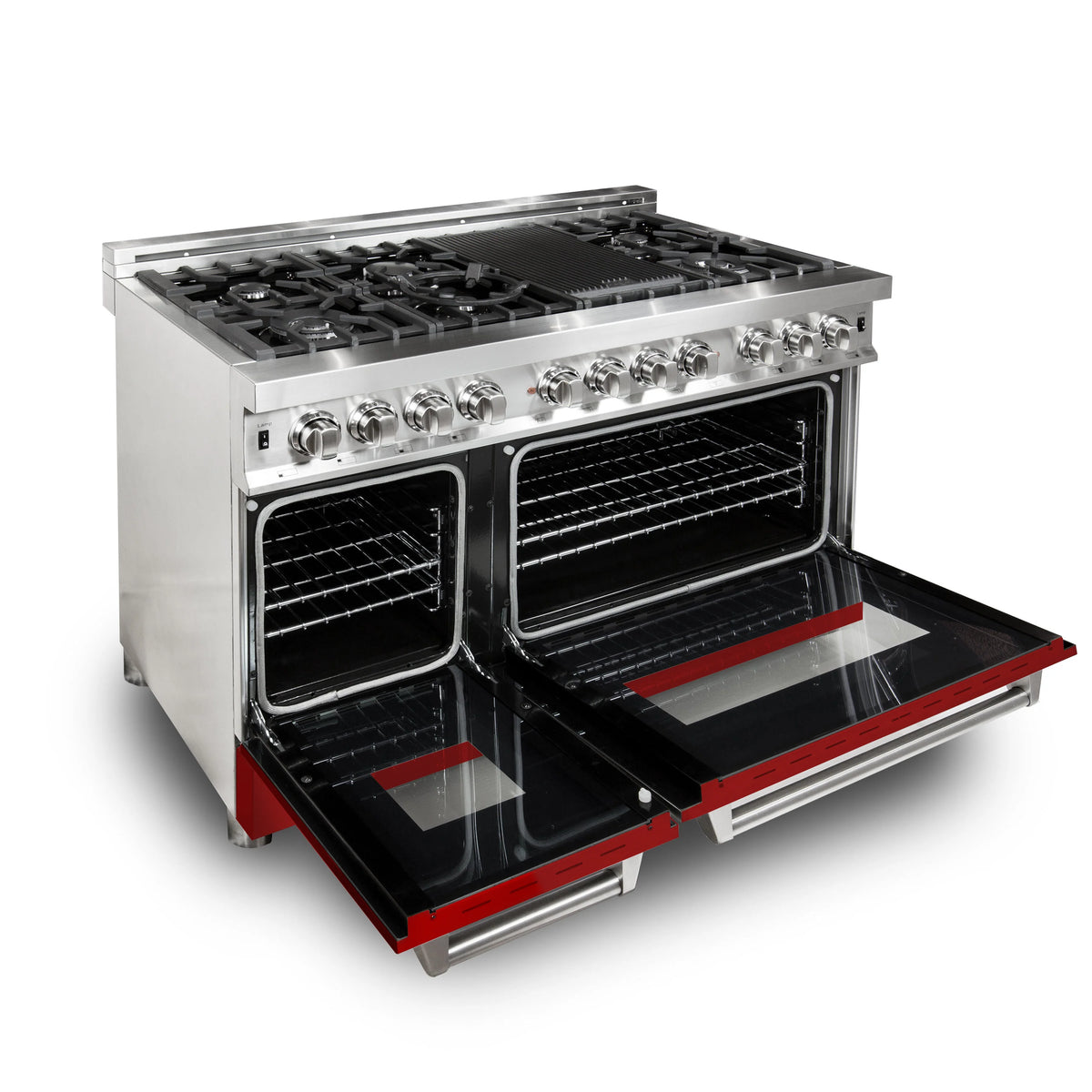 ZLINE - 48&quot; Professional Dual Fuel Range in Stainless Steel with Color Door Options (RA48)