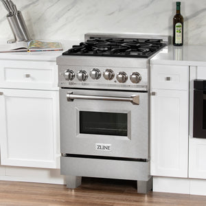 ZLINE 24" 2.8 cu. ft. Range with Gas Stove and Gas Oven in Fingerprint Resistant Stainless Steel (RGS-SN-24)