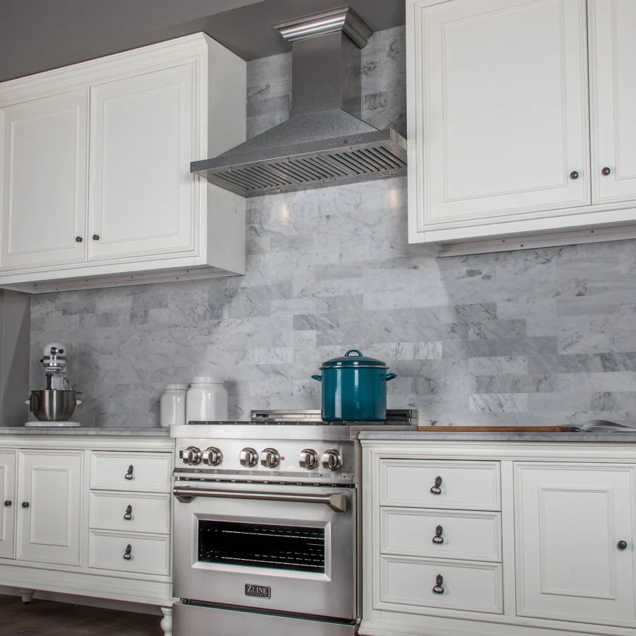 ZLINE - 36 in. Designer Series Satin Stainless Steel Convertible Vent Wall Mount Range Hood (8KBS-36)