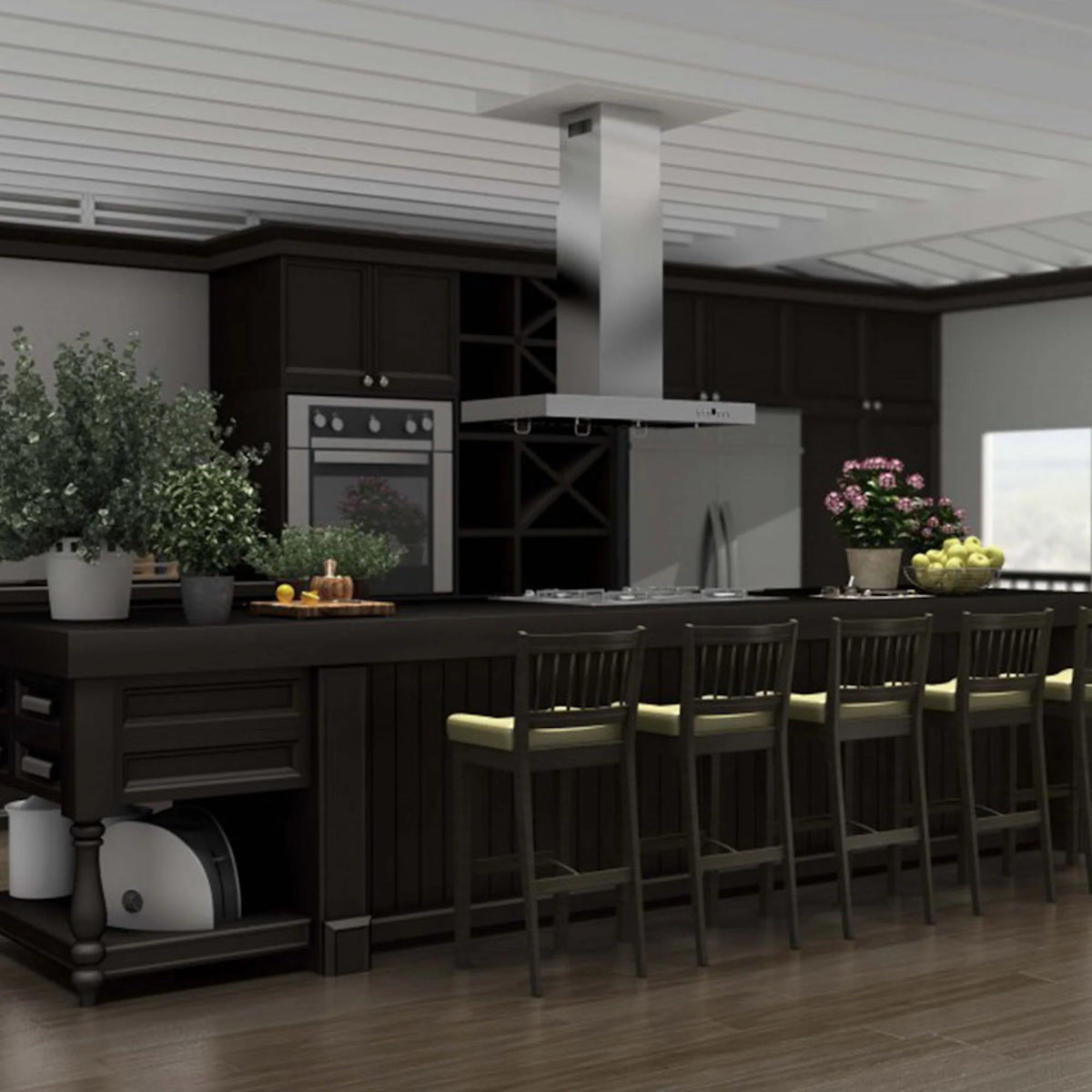 ZLINE - 36&quot; Convertible Vent Island Mount Range Hood in Stainless Steel (KE2i-36)