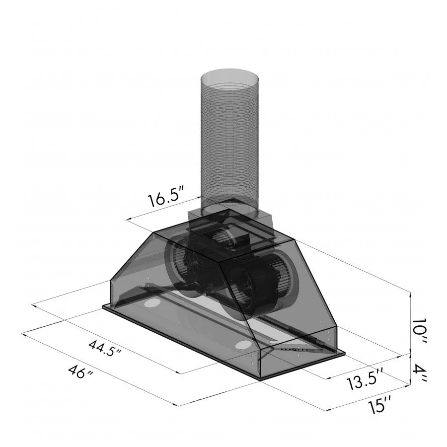 ZLINE - 46&quot; Ducted Wall Mount Range Hood Insert in Stainless Steel (695-46)