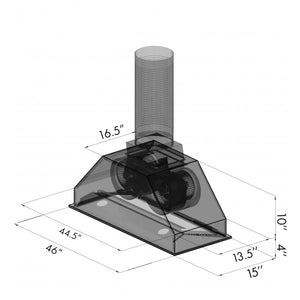 ZLINE - 46" Ducted Wall Mount Range Hood Insert in Stainless Steel (695-46)