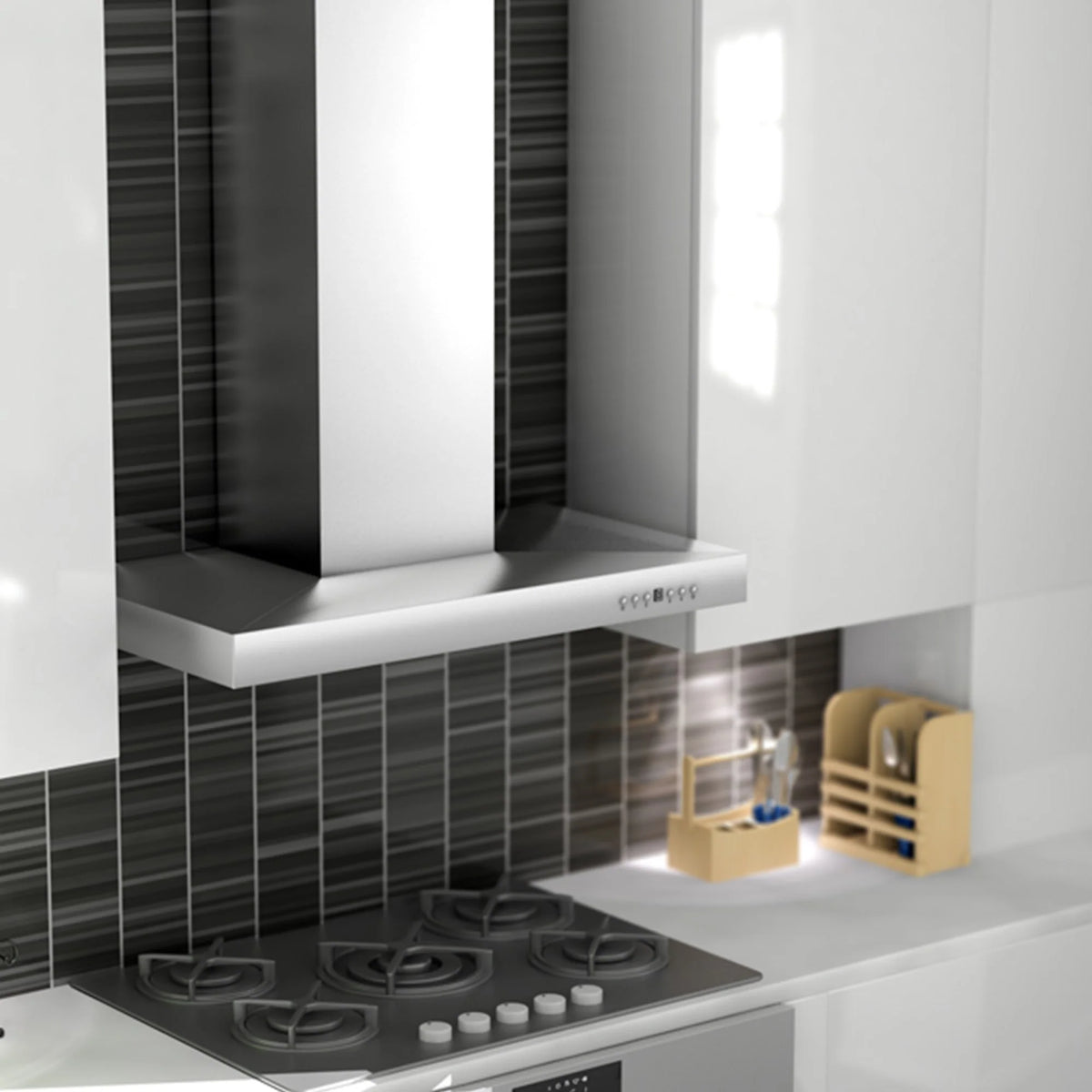 ZLINE - 30&quot; Convertible Vent Wall Mount Range Hood in Stainless Steel with Crown Molding (KECRN-30)