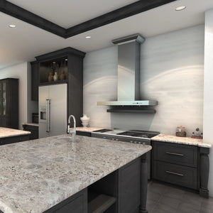 ZLINE - 30" Convertible Vent Wall Mount Range Hood in Stainless Steel with Crown Molding (KECRN-30)