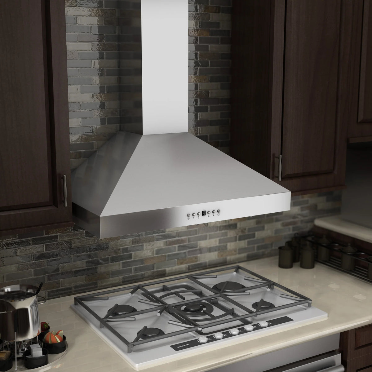 ZLINE - 36&quot; Convertible Vent Wall Mount Range Hood in Stainless Steel with Crown Molding (KL3CRN-36)