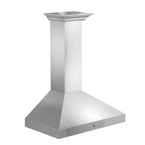 ZLINE - 36" Convertible Vent Wall Mount Range Hood in Stainless Steel with Crown Molding (KL3CRN-36)