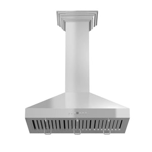 ZLINE - 48" Convertible Vent Convertible Vent Wall Mount Range Hood in Stainless Steel with Crown Molding (KL3CRN-48)
