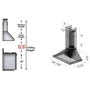 ZLINE - 48" Convertible Vent Wall Mount Range Hood in Black Stainless Steel (BSKBN-48)