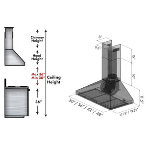 ZLINE - 48" Convertible Vent Convertible Vent Wall Mount Range Hood in Stainless Steel (KL3-48)