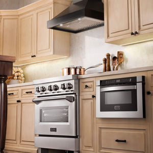 ZLINE - 36" Convertible Vent Wooden Wall Mount Range Hood in Black