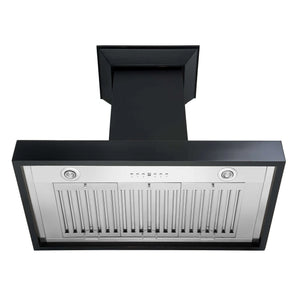 ZLINE - 36" Convertible Vent Wooden Wall Mount Range Hood in Black