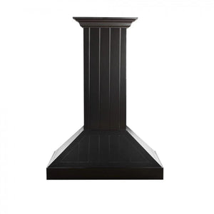 ZLINE - 36" Wooden Convertible Vent Wall Mount Range Hood in Black - Includes Motor (KPCC-36)