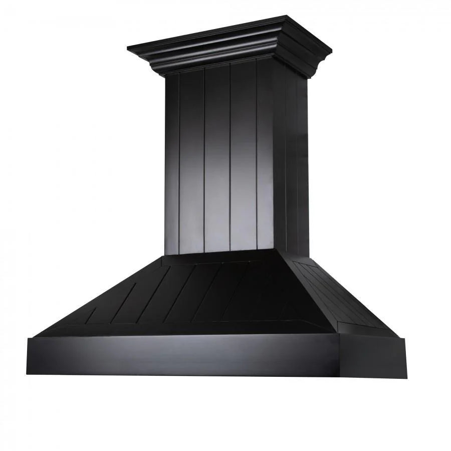 ZLINE - 36&quot; Wooden Convertible Vent Wall Mount Range Hood in Black - Includes Motor (KPCC-36)