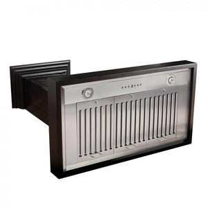 ZLINE - 36" Wooden Convertible Vent Wall Mount Range Hood in Black - Includes Motor (KPCC-36)