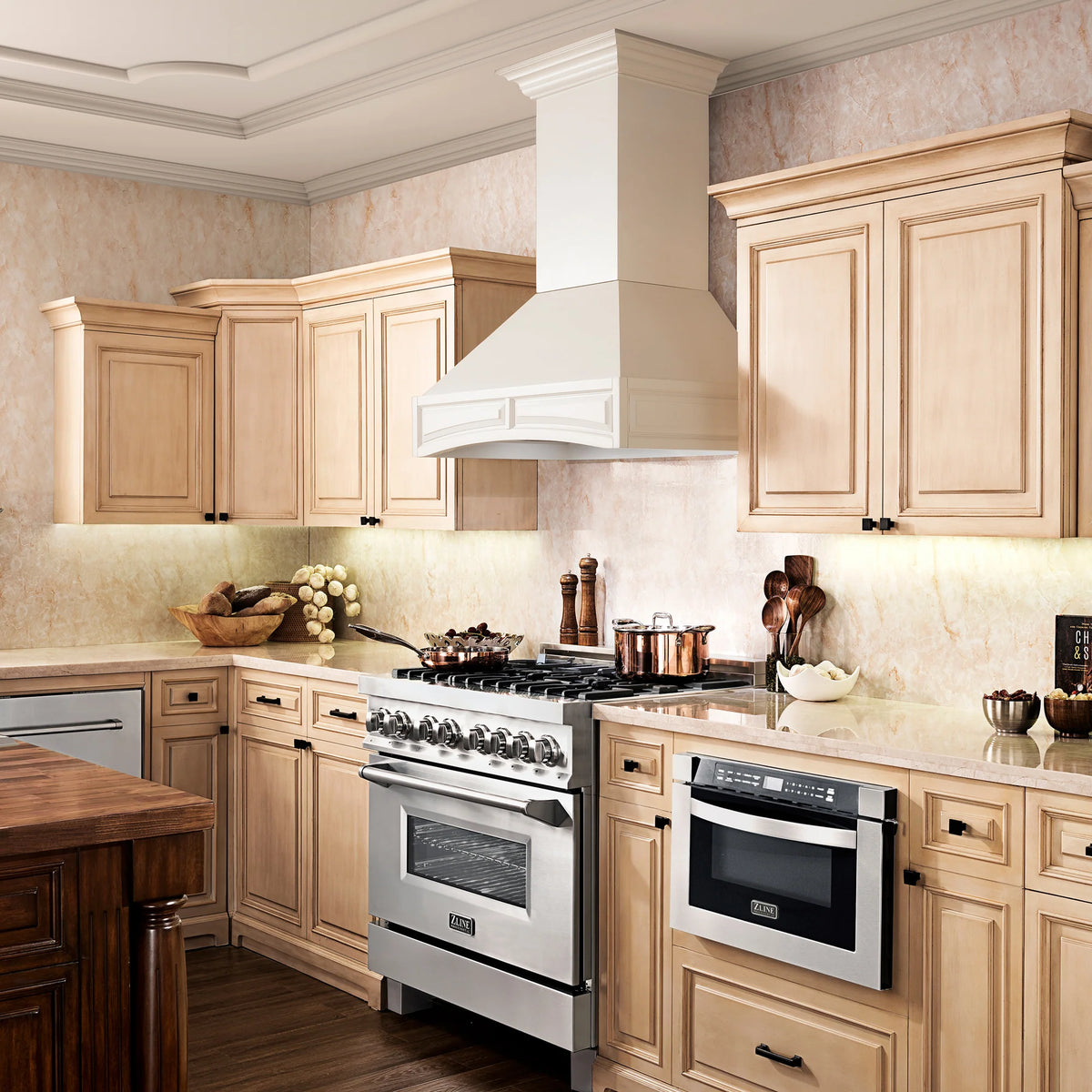 ZLINE - 30&quot; Convertible Vent Wooden Wall Mount Range Hood in Cottage White (321TT-30)