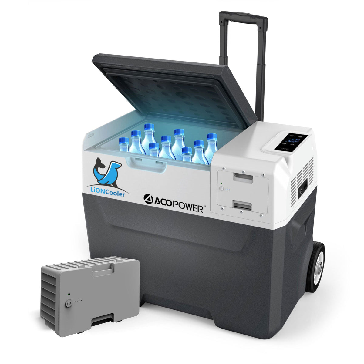 ACOPOWER - LiONCooler X40A Combo, Portable Fridge Freezer Cooler (42 Quart Capacity) &amp; Extra Backup 173Wh Battery