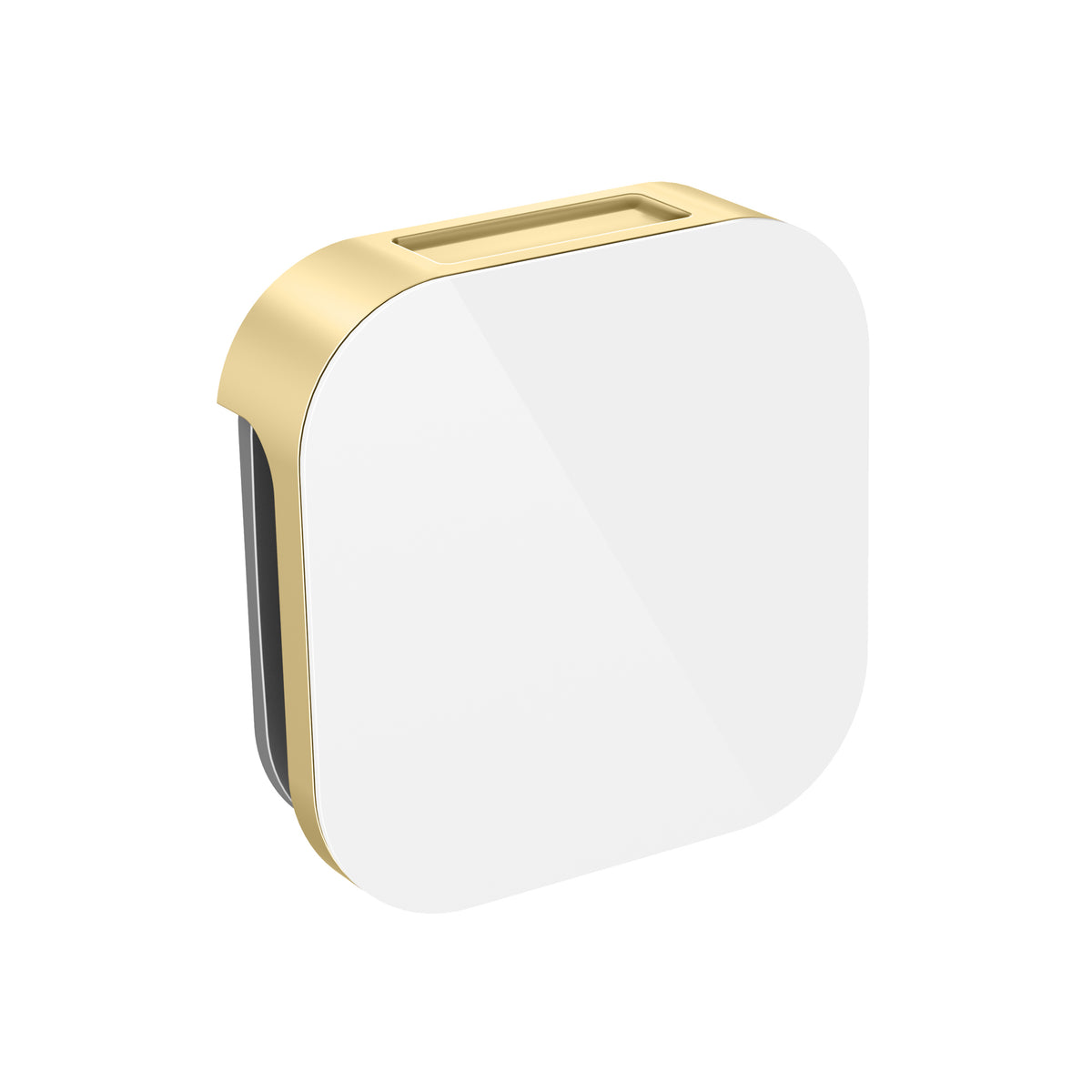 MrSteam - Aroma Glass 3 in. W. Steamhead with AromaTherapy Reservoir in White Satin Brass