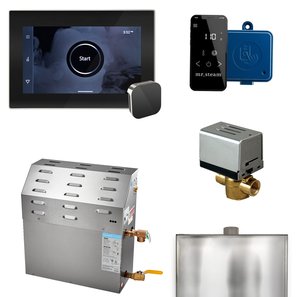 MrSteam - Super (XButler) 12 kW (12000 W) Steam Shower Generator Package with iSteamX Control in Black Polished Nickel