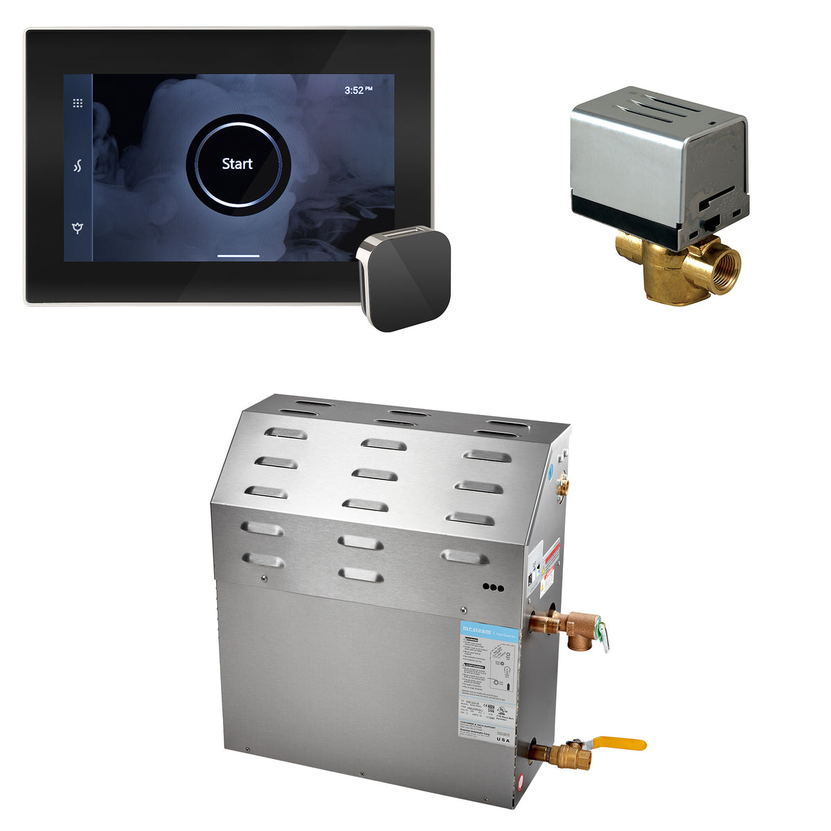 MrSteam - Super (iSteamX) 12 kW (12000 W) Steam Shower Generator Package with iSteamX Control in Black Polished Nickel