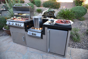 KoKoMo - Power Burner 4 Burner 32 inch Built-In Barbeque Grill Island Kitchen Package