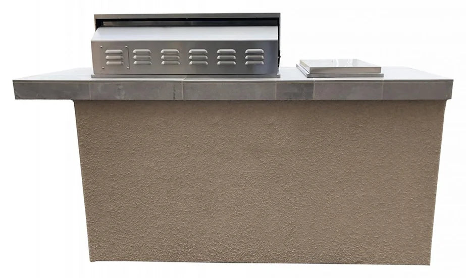 KoKoMo - Antigua 6&#39; BBQ Island Built In BBQ Grill Side Burner and Bar on one Side
