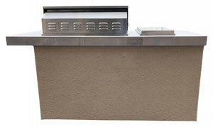 KoKoMo - Antigua 6' BBQ Island Built In BBQ Grill Side Burner and Bar on one Side