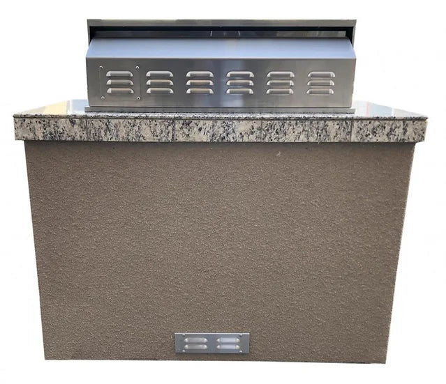 KoKoMo - Fiji 4&#39; BBQ Island with 4 Burner Built-In BBQ Grill